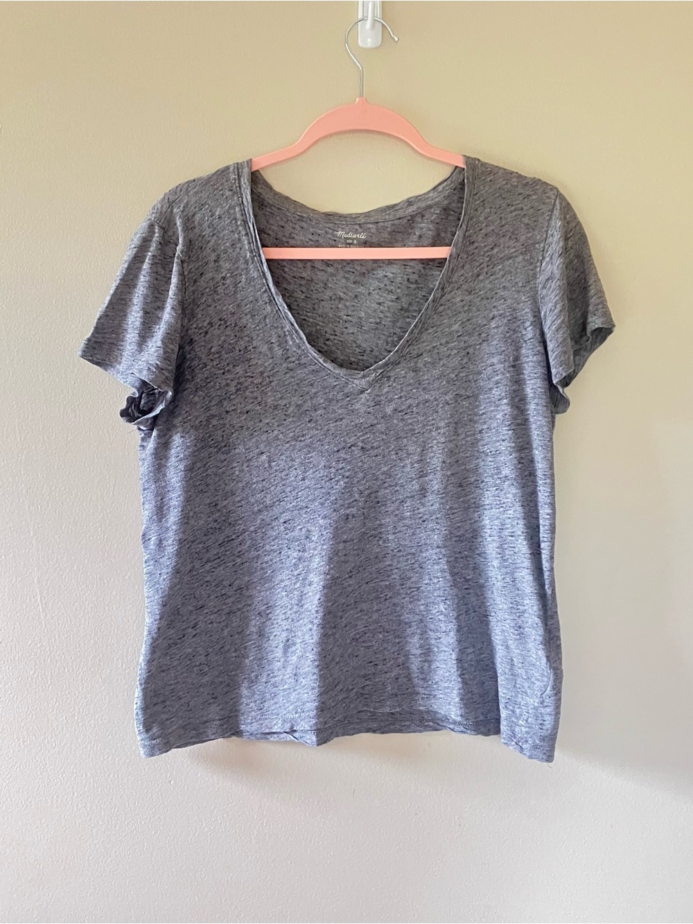 Madewell Heather Gray V-Neck Short Sleeve Tee